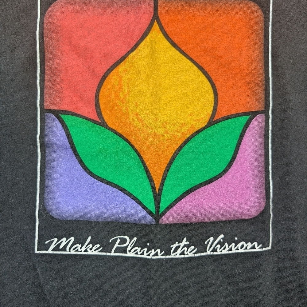 Vintage Make Plain The Vision Black Multicolor Short Sleeve T Shirt Size Large - Picture 2 of 6